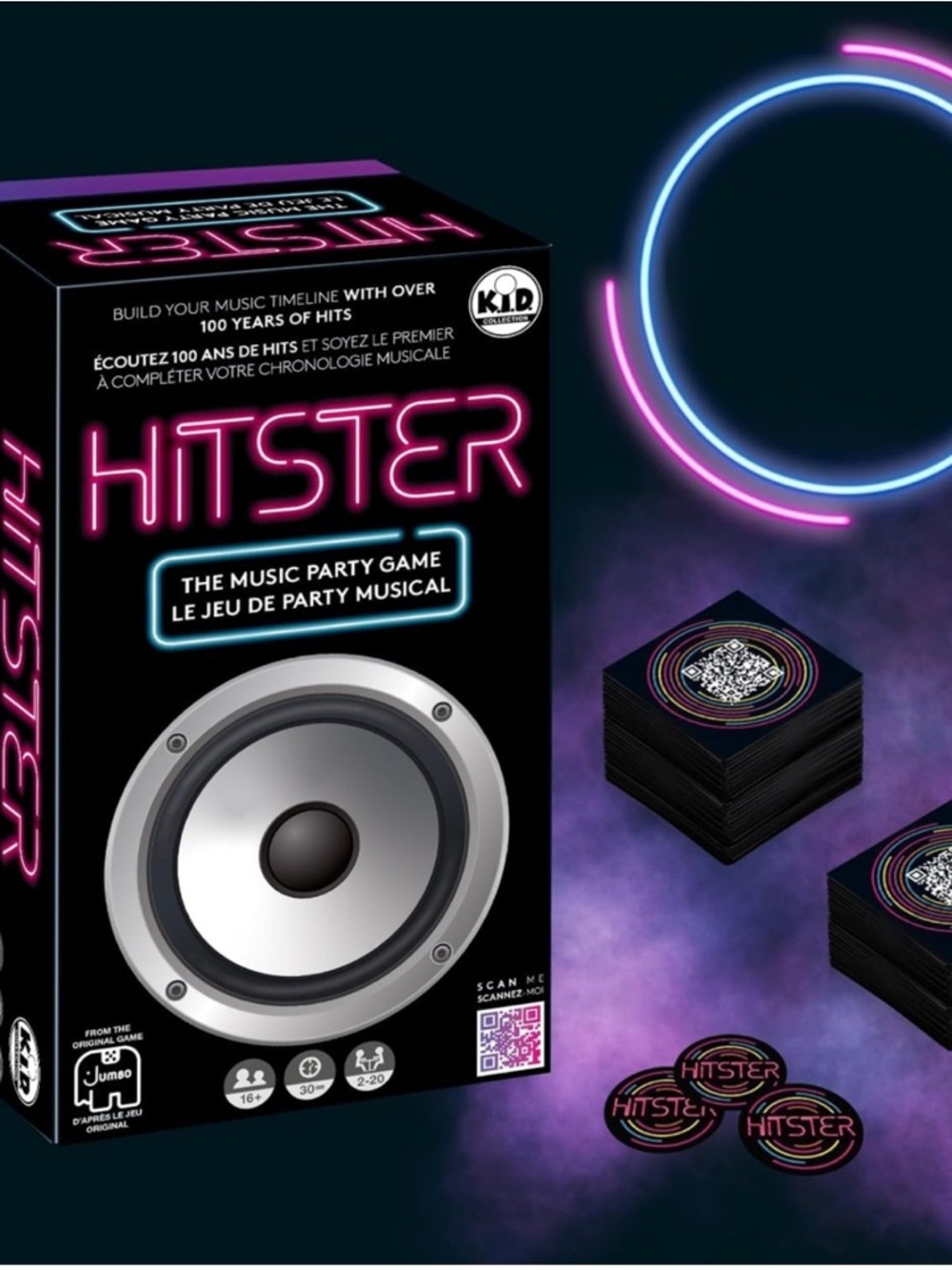 Music Party Game - Black & Neon Pink